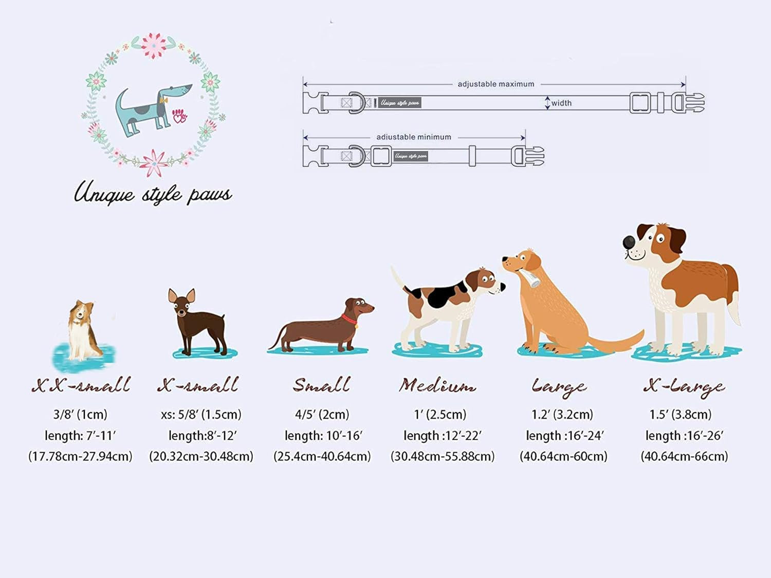 Dog Collar Metal Buckle Blue Stripe Collar Gift Durable Cute Collar for Small Medium Large Boys Girls Dogs