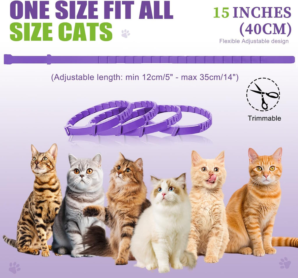 Calming Collar for Cats | Calming Cat Collars Adjustable Soother Anxiety Relief & Stress | Comfort Cat Calm Collars Water Resistant | Pheromone Collar for Cats Rapid Effect Lasts 45 Days (Purple)