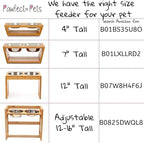 Elevated Dog Bowl Stand- 7" Raised Pet Feeder for Medium Dogs with Four Stainless Steel Bowls.