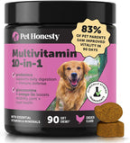 10-In-1 Dog Multivitamin Supplement with Glucosamine & Probiotics - Hip & Joint Support, Digestive Health, Immune Support, Heart & Skin - All-In-One Daily Vitamins & Omega-3S for Dogs (Chicken, 90 Ct)