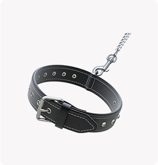 Dog Collar Black Leather