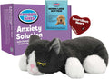 Snuggle Kitty Heartbeat Cat Toy for Kittens and Cats with Real-Feel Pulse and Heat Pack, Calming Sleep Aid for Cat Anxiety, New Kitten Essentials - Grey and White