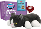 Snuggle Kitty Heartbeat Cat Toy for Kittens and Cats with Real-Feel Pulse and Heat Pack, Calming Sleep Aid for Cat Anxiety, New Kitten Essentials - Grey and White