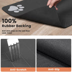 Pet Feeding Mat-Absorbent Pet Placemat for Food and Water Bowl, with Waterproof Rubber Backing, Quick Dry Water Dispenser Mat for Dog and Cat (20"X12", Striped Dark Gray)